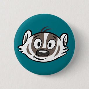 Ricky Raccoon   Boomer Badger Face Ronde Button 5,7 Cm