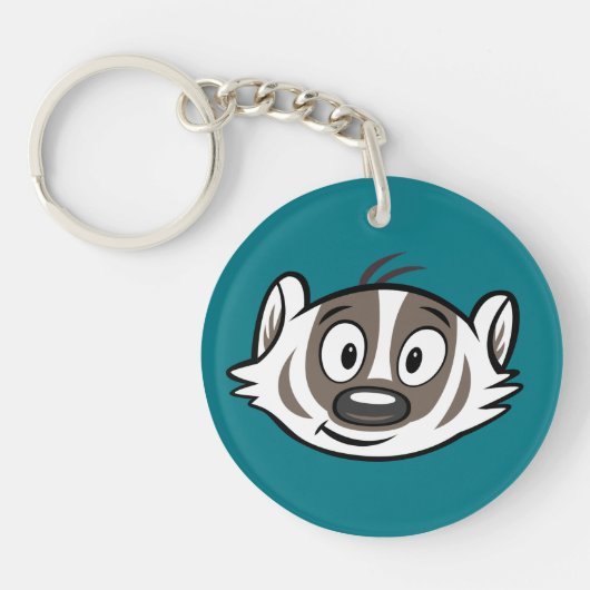 Ricky Raccoon | Boomer Badger Face Sleutelhanger (Voorkant)