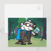 Ricky Raccoon | Boomer Badger Selfie Briefkaart (Voorkant / Achterkant)