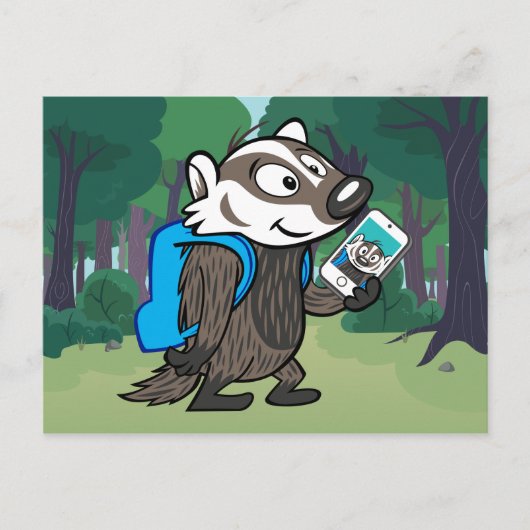 Ricky Raccoon | Boomer Badger Selfie Briefkaart (Voorkant)
