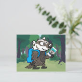 Ricky Raccoon | Boomer Badger Selfie Briefkaart (Staand voorkant)