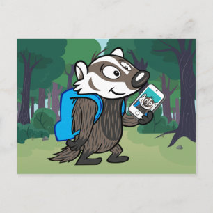 Ricky Raccoon   Boomer Badger Selfie Briefkaart