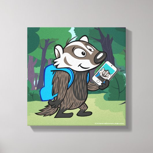 Ricky Raccoon | Boomer Badger Selfie Canvas Afdruk (Voorkant)