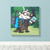Ricky Raccoon | Boomer Badger Selfie Canvas Afdruk (Insitu (Houten vloer))