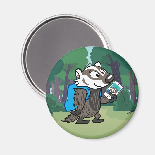 Ricky Raccoon | Boomer Badger Selfie Magneet (Voorkant / Achterkant)