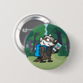 Ricky Raccoon | Boomer Badger Selfie Ronde Button 5,7 Cm (Voorkant /achterkant)