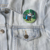 Ricky Raccoon | Boomer Badger Selfie Ronde Button 5,7 Cm (In situ)