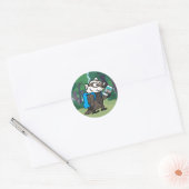 Ricky Raccoon | Boomer Badger Selfie Ronde Sticker (Envelop)
