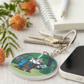 Ricky Raccoon | Boomer Badger Selfie Sleutelhanger (Voorkant Rechts)