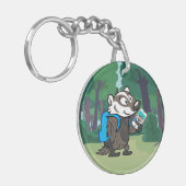 Ricky Raccoon | Boomer Badger Selfie Sleutelhanger (Voorkant Links)