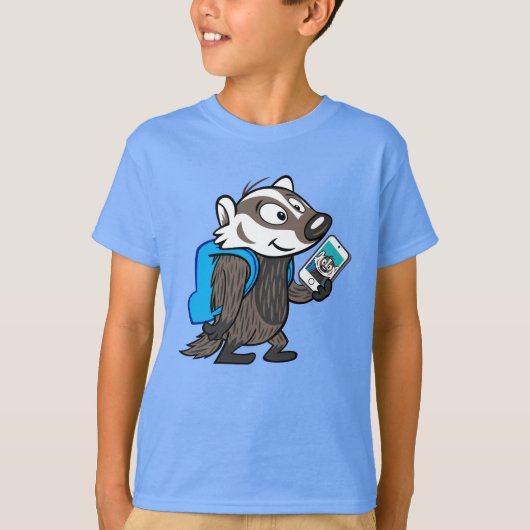 Ricky Raccoon | Boomer Badger Selfie T-shirt (Voorkant)