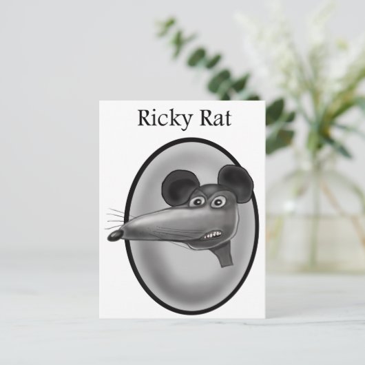 Ricky Rat Cartoon Briefkaart (Staand voorkant)