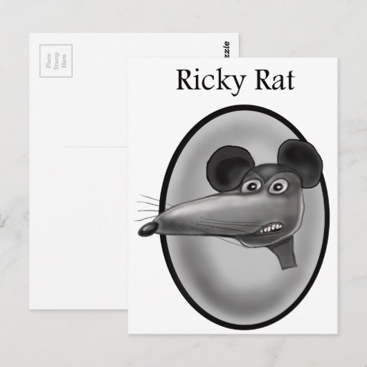 Ricky Rat Cartoon Briefkaart (Voorkant / Achterkant)