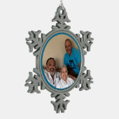 Ricky Trio Fotosjabloon Tin Sneeuwvlok Ornament (Links)