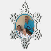 Ricky Trio Fotosjabloon Tin Sneeuwvlok Ornament (Rechts)