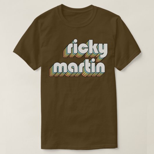RickyRetro Rainbow Typography Faded Style 2 T-shirt (Design voorkant)