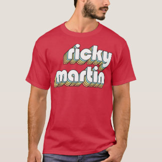 RickyRetro Rainbow Typography Vervaagde stijl T-shirt