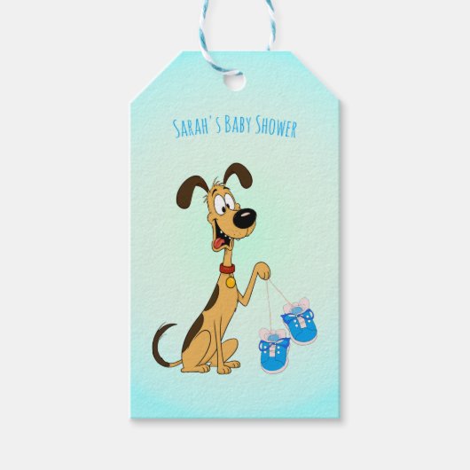 Rico de Hond Baby Boy Shower Cadeaulabel (Voorkant)