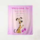 Rico de hond baby boy shower wandkleed (Voorkant)