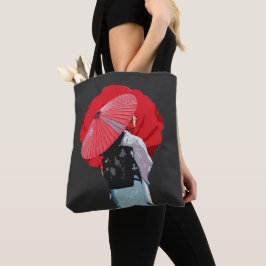 Rico Vermelho Estilo Japonês Vintage Arte Gráfica Tote Bag