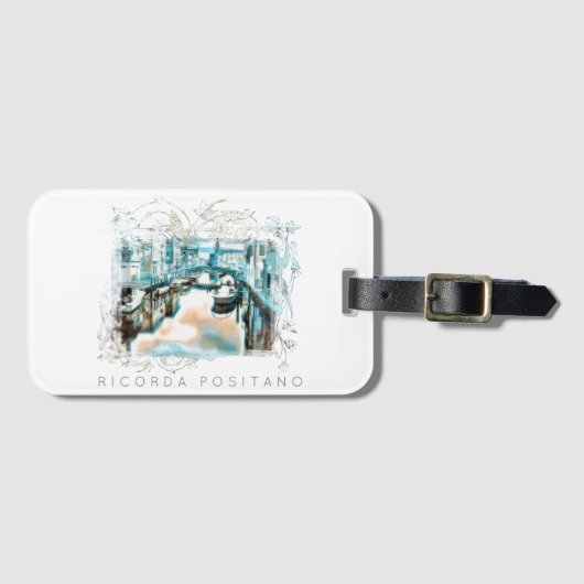 *~* Ricorda Positano Italië Italiaanse taal AR20 Bagagelabel (Voorkant (horizontaal))