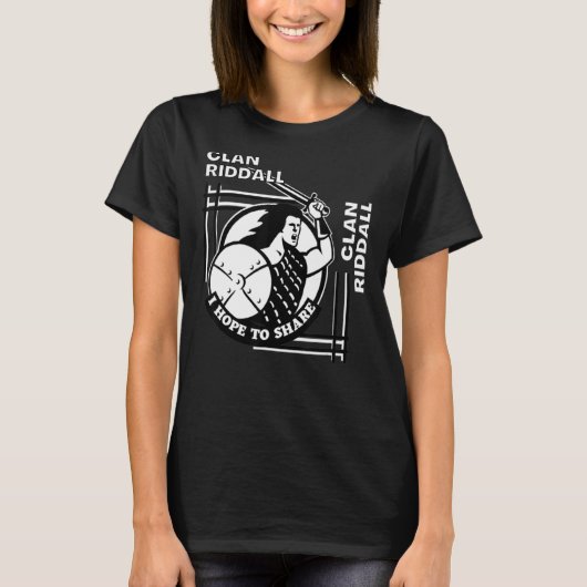 Riddall Clan Gaelic Motto Sword T-shirt (Voorkant)