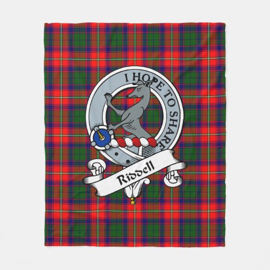 Riddell Clan Badge Tartan Plaid Fleece Deken (Voorkant)