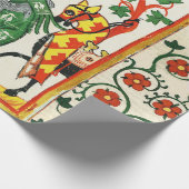 RIDDER BEWAPEND DOOR ZIJN DAME, MIDDELEEUWSE MINIA CADEAUPAPIER (Hoek)