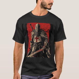 Ridder Christelijke Tempelier Strijder van God Kru T-shirt
