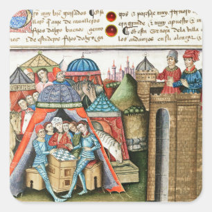 Ridder Cifar kijkt toe hoe het vijandelijke kamp s Vierkante Sticker