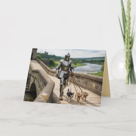 Ridder die met de hond wandelt kaart