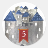 Ridder & Draak Kasteel Feest Favor Sticker (Voorkant)