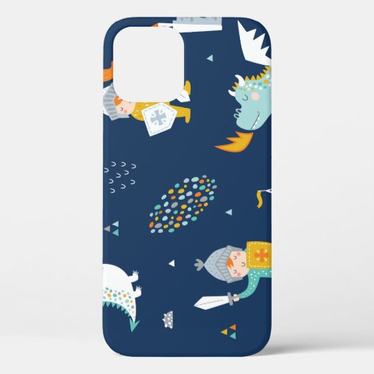 Ridder Dragon Castle Childish Patroon Case-Mate iPhone Case (Achterkant)