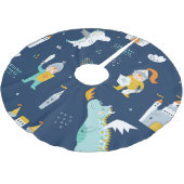 Ridder Dragon Castle Childish Patroon Kerstboom Rok (Gekanteld)