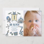 Ridder Dragon Castle middeleeuwse 1e verjaardag Fo Kaart (Voorkant)