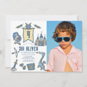 Ridder Dragon Castle middeleeuwse verjaardag Foto Kaart (Voorkant)