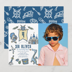 Ridder Dragon Castle middeleeuwse verjaardag Foto Kaart