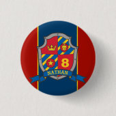 Ridder embleem verjaardag leeftijd knop speld ronde button 3,2 cm (Voorkant)