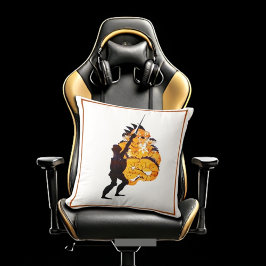 Ridder en draak doden Middeleeuwen Kussen