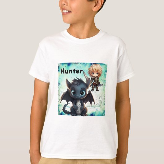 Ridder en draak jongen's T-shirt (Voorkant)