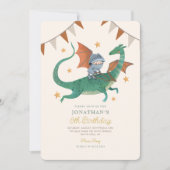 Ridder en Draak Koninklijke Middeleeuwse Jongen Ve Kaart (Voorkant)