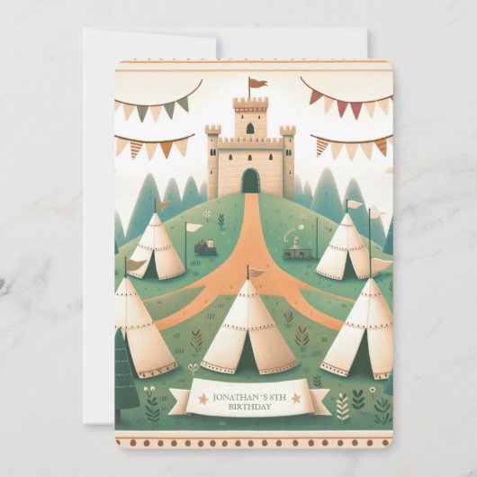 Ridder en Draak Koninklijke Middeleeuwse Jongen Ve Kaart (Achterkant)