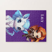 Ridder en draak meisje legpuzzel (Horizontaal)