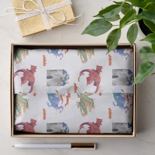 Ridder en Draak Tissue Inpakpapier Tissuepapier (Geschenk)
