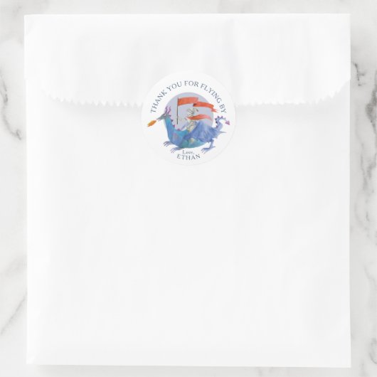 Ridder en Draak Verjaardagsfeestje Favor Sticker (Tas)