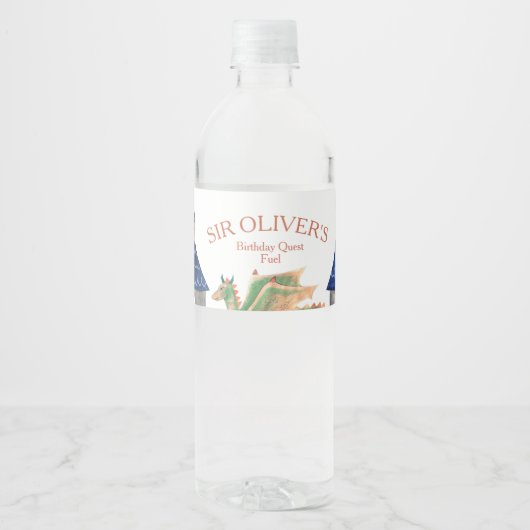 Ridder en Draak Waterfles Etiket (Voorkant)