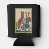 Ridder en schildknaap, 14e-eeuwse middeleeuwse kun blikjeskoeler (Achterkant)