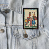 Ridder en schildknaap, 14e-eeuwse middeleeuwse kun button (Insitu)