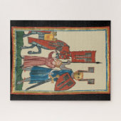 Ridder en schildknaap, 14e-eeuwse middeleeuwse kun legpuzzel (Horizontaal)