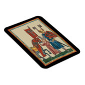 Ridder en schildknaap, 14e-eeuwse middeleeuwse kun magneet (Rechterzijde)